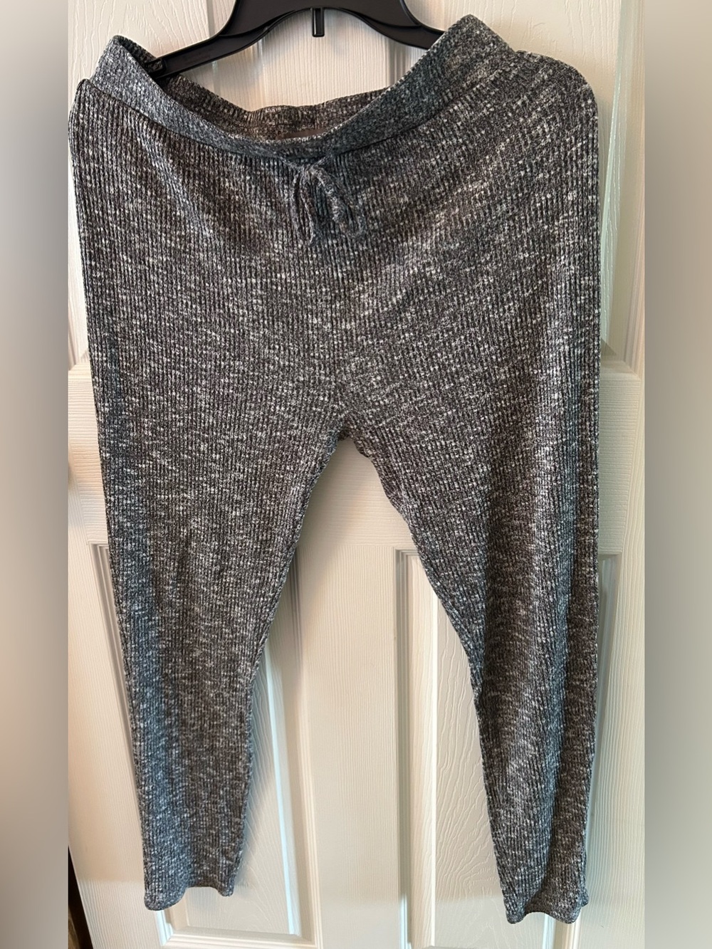 Gymshark Womens Ribbed Knit Lounge Pants Gray Drawstring Slounge Pajama Sweats L
